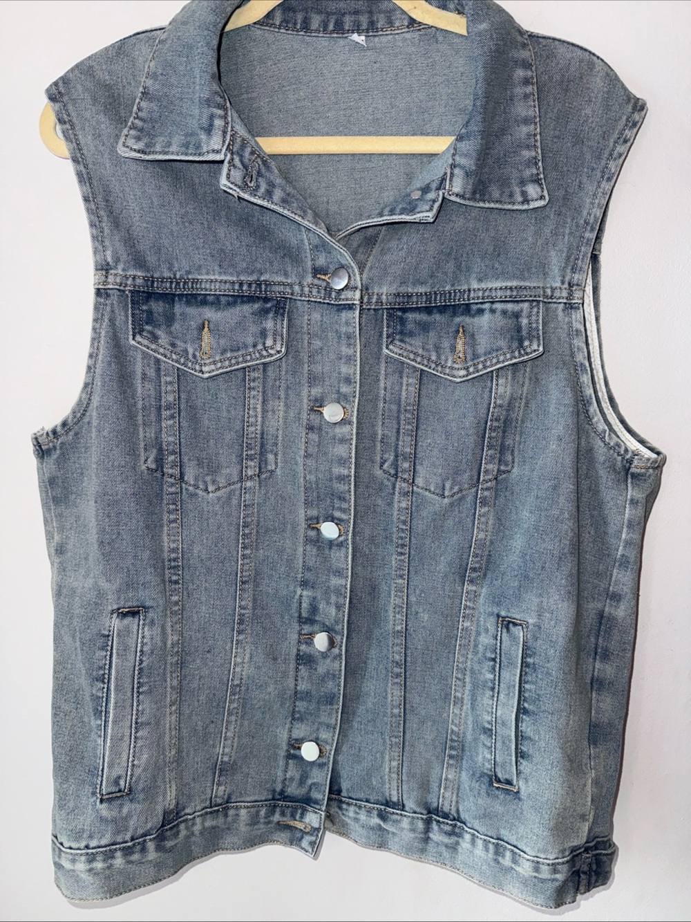 Men’s Sleeveless Light Blue Denim Vest